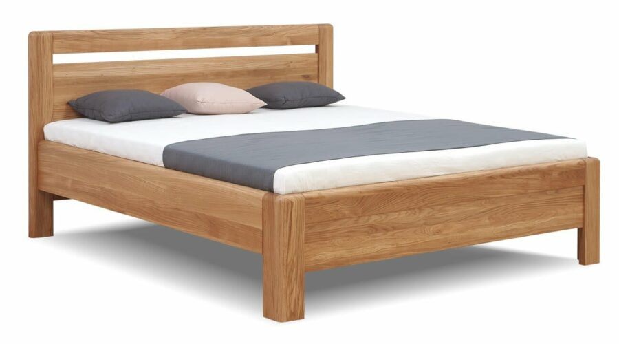 Zvýšená dřevěná postel dvoulůžko z masivu ADRIANA