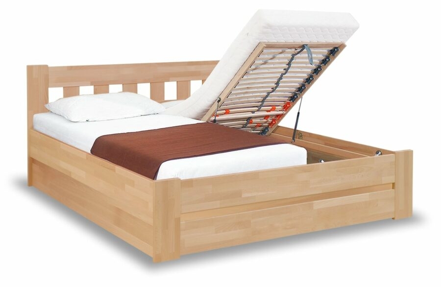Zvýšená postel s úložným prostorem - dvoulůžko FILIP senior