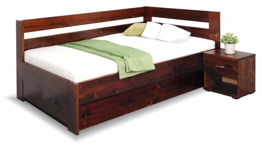 Rohová postel s úložným prostorem Valentin-Pravá