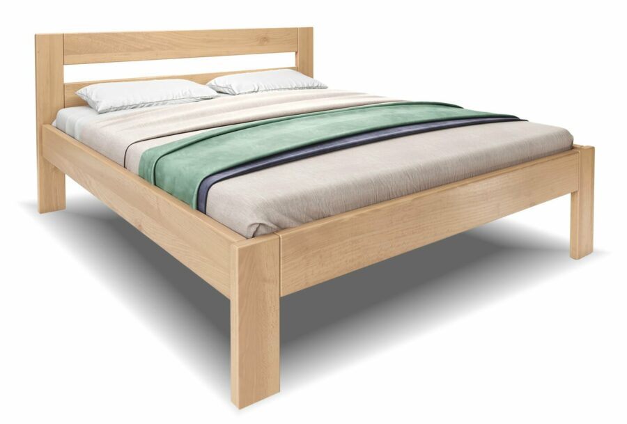 Vysoká dřevěná buková postel ROMANA